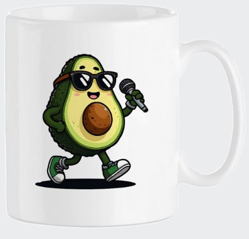 Mug original avec un avocado rockstar.